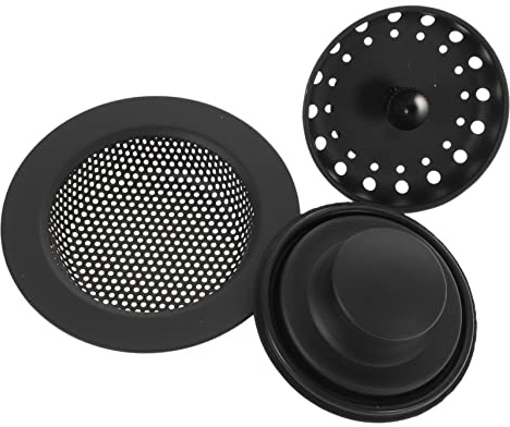 Operitacx 3 pièces Bouchon de Vidange Évier de Cuisine Ensemble Filtre Noir pour Évacuation Rapide des Déchets et Protection Les Obstructions