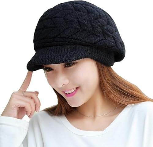 MAOSHYMS Cappello Invernale da Donna,Berretto Invernale Caldo e Morbido per Donna,Invernale Cappello Lavorato a Maglia Slouchy Berretti Maglia