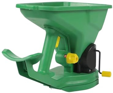 Fröspridare – 1,5 L handhållen trädgårdsspridare | ABS ergonomiskt grepp med 5-växlad flödeskontroll | Bärbart gräsmattningsverktyg för sådd av gödselsalt och snösmältning på gårdar och trädgårdar
