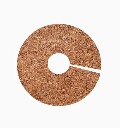 ZoneYan 4 st x 35 cm rund kokosmatta, vinterskydd, naturligt nedbrytbara kokosmattor för växter, tjocklek 5 mm, växter håller varma, kokos mulchskiva, skyddar mot frost och kyla