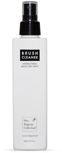 Quick Dry Antibacterial Makeup Brush Cleaner 240ml - Kills 99.9% of Viruses & Bacteria in 60 Sec - Improves Application & Reduces Product Buildup - Daily Use Solution by The Pro Hygiene Collection