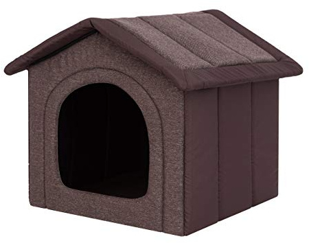 PillowPrim Hundkoja hundgrotta hundbädd hundhus kattgrotta djursäng XXL – 70 x 60 cm mörkbrun