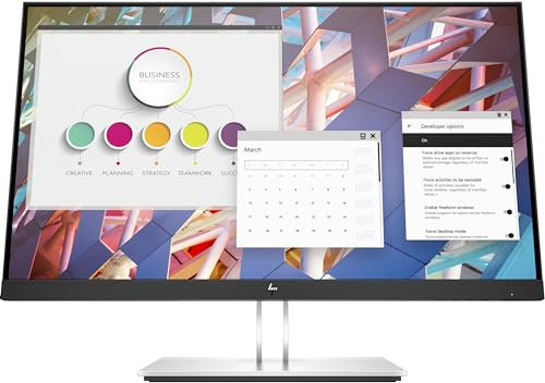 HP E24 G4 - E-Series - LED-Monitor - 61cm (24) (23.8 sichtbar) - 1920 x 1080 Full HD (1080p) @ 60 Hz - IPS - 250 cd/m? - 1000:1 - 5 ms - HDMI, VGA, DisplayPort - Silber (Halter), schwarzer Kopf - S