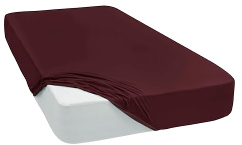 Spannbettlaken Jersey Spannbetttuch 100% Baumwolle Bettlaken Spannbettuch Laken 28 Farben, Größe:160 x 200 cm, Farbe:Dunkelbraun