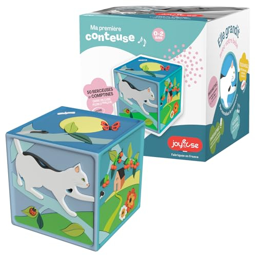 Joyeuse - Ma 1ère Conteuse - Boîte à Histoire - 50 Berceuses et Jeux d’éveil - Cadeau bébé - Jouet Interactif et d’Eveil - Fabriquée en France - Câble Micro USB fourni - 23h d’Autonomie