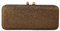 Boutique De FGG Lange Kristall Clutch Abendtasche für Damen Hochzeitstasche Party Handtasche Strass Brauttasche, Mini, Braun