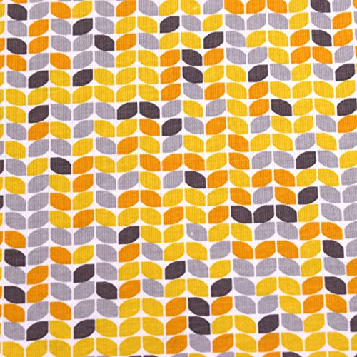 MAGAM-Stoffe Falko Retro Jersey Kinder Stoff Oeko-Tex Meterware 50cm (Gelb)
