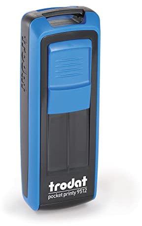 Trodat -Pocket Printy 9512 – Anpassa väskstämpel med önskad text, här online design Boettens färg äppelgrön/himmelsblå – Adresstämpel – med önskad text – 46 x 17 mm, 5 rader –