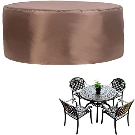 HUHJYUGE Housse de Meuble de Patio 108x68cm, Housse Salon de Jardin Rond, Bâche de Protection avec Cordon, Imperméable Anti-UV pour Mobilier Différentes Tailles Table Extérieur