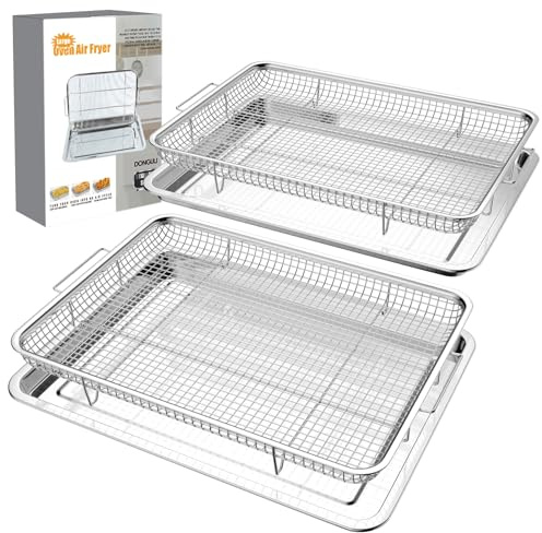 DONGULI Air Fryer Basket for Oven Sheet Pan with Wire Rack(2 Pack)