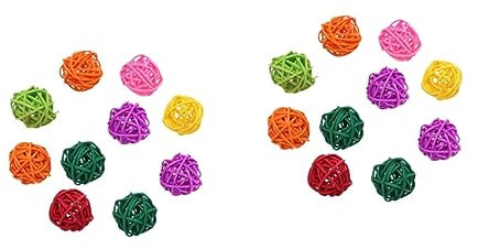 BESPORTBLE 20pcs Bird Toy Parrot Rattan Balls Pet Toys Sensory Chew Balls Bird Cage Hanging Ornament