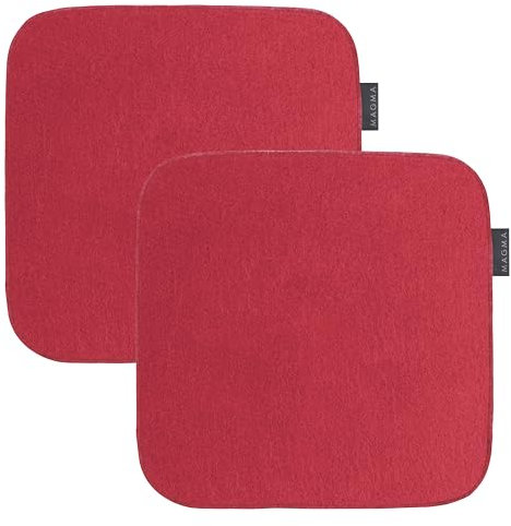 MAGMA AVARO Stuhlkissen/Sitzkissen 2er Set für Indoor und Outdoor, Öko-Tex Siegel, waschbar bis 30°C, 2 Stück, 35x35cm, Rot