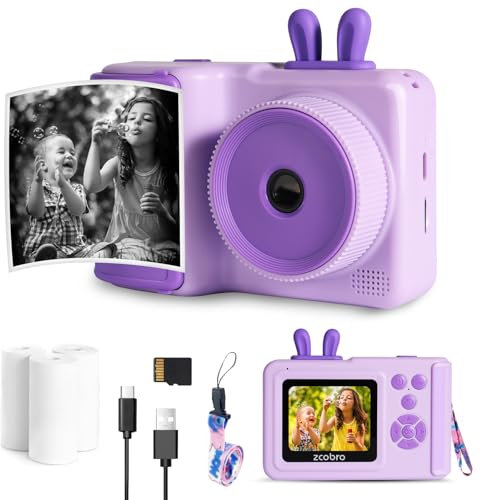 Cámara de impresión instantánea para niños 1080P cámara para niños pequeños que imprime fotos, cámaras instantáneas para niños, juguete para niñas y niños de 3 a 12 años, cámara digital de viaje para