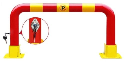 Barriera Parcheggio Barriera per Parcheggio In Acciaio Spesso Barriera per Parcheggio, Rosso Blocco per Parcheggio per Vialetti Area Privata Parcheggi, Striscia Riflettente(80cm/31.5in)