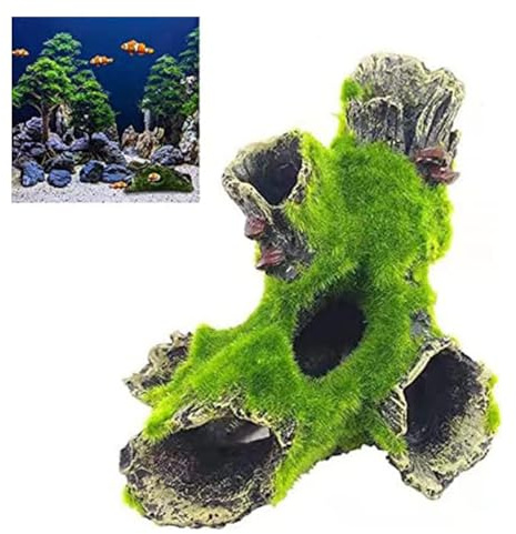 XinYangMao Décoration Aquarium en Résine - Grotte et Cachette pour Poisson (Reproduction, Jeu, Repos) - Ornement Sécure pour Aquarium Communautaire