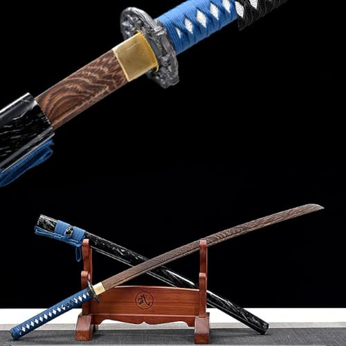 Katana Sword, Handmade Wooden Samurai Sword with Sheath, 103cm Bokken for Display, Cosplay Collection and Kendo Training