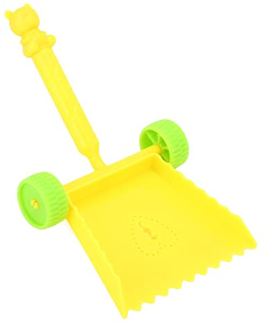 Pala da spiaggia per bambini con ruota scorrevole, design in plastica ABS, colore brillante per spalare, scavare sabbia e neve (Gialla)