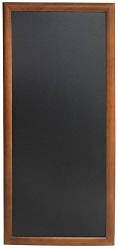 SECURIT - Lavagna da Parete Lunga - Per Pennarelli a Gesso Liquido - Per Bar, Ristoranti, Pub, Negozi - Cornice in Legno Duro - 56x120cm - Colore Noce