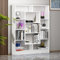 Homidea Venus Bücherregal - Standregal - Büroregal - Raumtieler für Wohnzimmer/Büro in modernem Design (Weiß/Weiß)