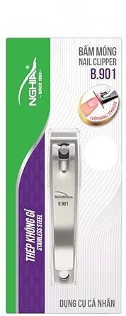 Straight Blade Nail Clipper - B-901 (Stainless Steel) | Large Jaw | Flat Jaw Design | NGHIA