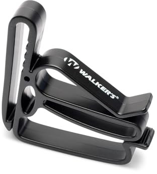 Walker's Paraorecchie universali modellate in polimero resistente per il trasporto a mani libere da caccia, occhiali di sicurezza e accessori tasca cintura clip titolare