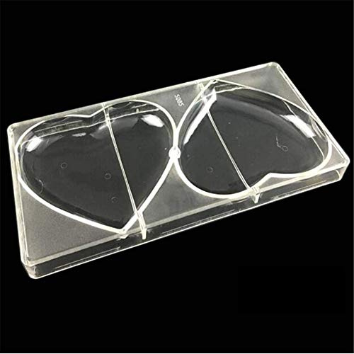 3D Big Heart Chocolate Mold Clear Polycarbonate Chocolate Mould Tray DIY Handmade Maker Ice Muffin Tray Bakeware Pan Confectionery Cake Form Baking Dish Pastry Tools Plastic Bakeware Making