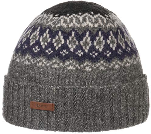 Barts M Gregoris Beanie Grau - Weiche warme Herren Norweger Mütze, Größe One Size - Farbe Dark Heather
