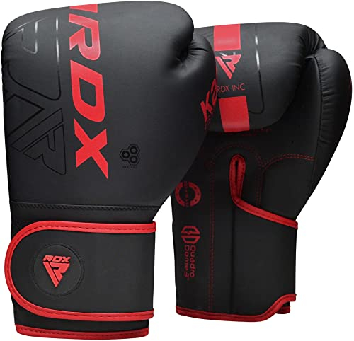 RDX Boxhandschuhe, Muay Thai Kickboxen Sparring, Maya Hide Leder Kara Boxing Gloves Männer Damen, Boxsack Punchinghandschuhe, Kickboxhandschuhe MMA Kampfsport Training Adult 8 10 12 14 16 18oz