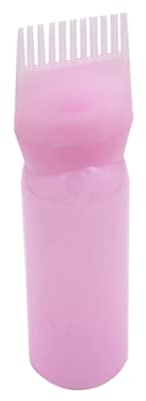 120ml Applicateur De Bouteille De Teinture Pour Cheveux Avec Gradient Brosse Racine Peigne Cheveux Teinture Bouteille Brosse Shampooing Cheveux Huile Peigne Applicateur 1 Pièce Rose