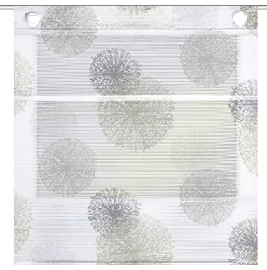 HOME WOHNIDEEN 91498 Magnetrollo mit Ösen Rawlins, Bambus, Digitaldruck, mit Haken, Farbe:Stein, Größe:210 x 70 cm