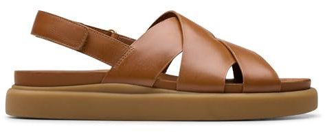 Clarks Damen Aristella Sun Sandale, Tan Leather, 41 EU