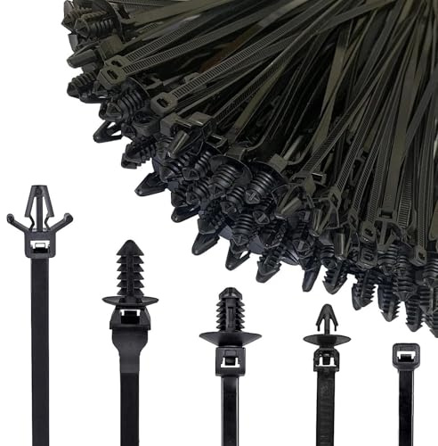 Bridas de montaje para cables, 160 bridas de nailon para montaje en coche, bridas de cierre a presión, paquete de fijación de arnés de cables de carrocería automática, bridas de alambre resistentes a