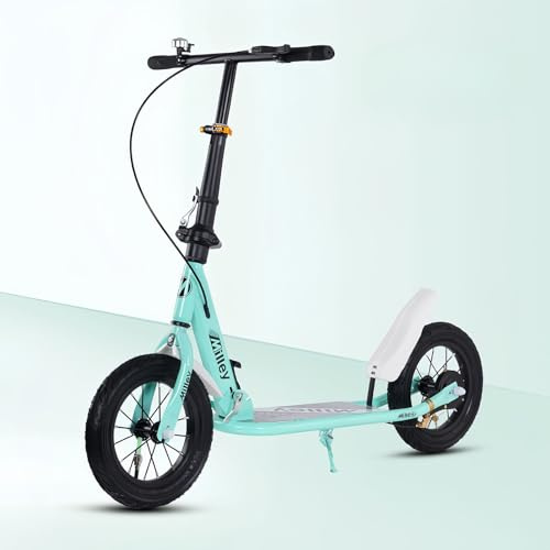 290mm XXL Big Wheel Scooter Kinder City Roller Kickscooter Klappbarer Cityroller mit Handbremse und Bremse für Kinder A