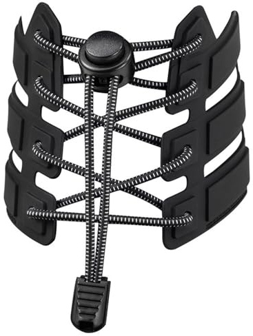 GOODSALEOK Cordones EláSticos Con Cierre RáPido Sin Ataduras Cordones Para Zapatillas Entrenadores Calzado Casual Unisex Negro(Reflectante)