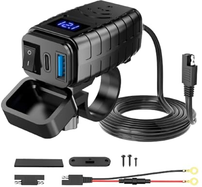 Chargeur de téléphone USB pour moto - Chargeur rapide USB pour moto avec interrupteur marche/arrêt | Prise de charge USB étanche - Chargeur de téléphone portable pour moto, véhicule tout-terrain