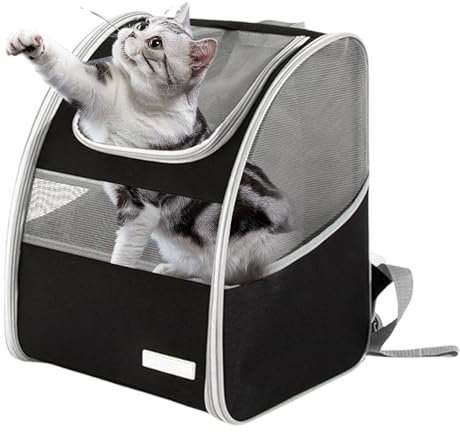 Katzenrucksack Hunderucksack für Katzen und Kleine Hunde, Haustier Rucksäcke, Groß Katzen Rucksack, Hundetrage-Rucksack, Faltbar Katzenrucksack bis 7,5 kg, Tragbare Ourdoor Haustier