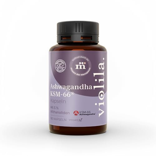violila. Ashwagandha KSM-66® Kapseln | Hochwertiger Vollspektrum-Wurzelextrakt | 300 mg pro Kapsel | 15 mg Withanolide | 100% vegan | Ayurvedische Tradition | 1 Kapsel täglich