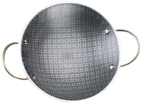 SOLUSTRE Pentola in Acciaio Inossidabile Maniglia – Padella per Paella Antiaderente per da Trasportare Adatta per Cene e Festeggiamenti