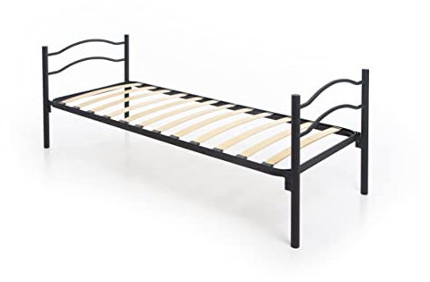 DOLCI SOGNI Rete Letto Singolo 80x190, Nero, Rapido Montaggio, Letto Ferro Battuto con Rete a Doghe, Letto con Testiera e Pediera, Altezza 35 cm, Letto Singolo 100% Made in Italy
