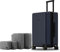 LEVEL8 Koffer Trolley Handgepäck mit Organizer Set 4-teilig, Leicht 100% PC TSA Zahlenschloss 8 Spinner Rollen Hartschalen Reisekoffer Rollkoffer Elegance Matte Design 20 Zoll (54,5CM,40L,Dunkel Blau)