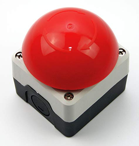 Interruttore/Pulsante di arresto di emergenza, con posizione fissa, 240V, NC e NO, pulsante a fungo rosso IP65 1Ö 1S Buzzer P1C400E72 EMAS