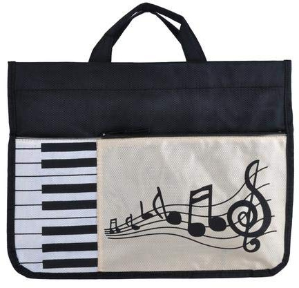 Prom-note Bolsa para Partituras Paquete De Partituras Estilo Piano Teclado Bolsa De Música De Lino Algodón Paquete De Música Portátil con Correa De Hombro