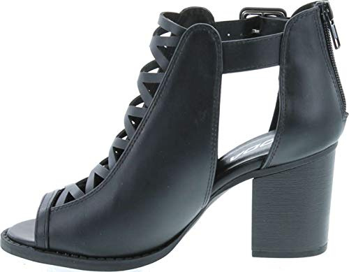 Soda Womens Fahsoin Aran Open Toe Heel Sandal (Black (PU), numeric_8)