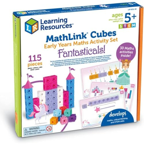 Learning Resources MathLink-Steckwürfel für die Vorschule, Mathe-Aktivitätsset: Fantastische Gebilde, ab 5 Jahren