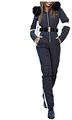 Traje de esquí para mujer de una pieza - Traje de nieve de una pieza para mujer, mono de esquí para invierno, impermeable, mono de nieve, cálido mono de nieve, mono largo, para exteriores, mono de