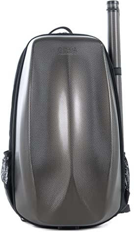 GEWA Space Bag Titanium mit Bogenetui - Violinkoffer/Rucksack für 1/2-1/4 Violinen - Polycarbonat Außendeckel - Ergonomische Rückseite - Zubehörfächer