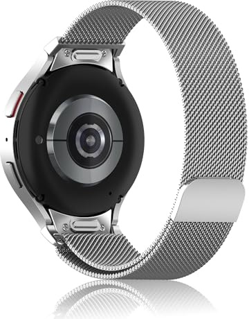 RoYiio Armband för Samsung Galaxy Watch 7 FE 6 5 4 metallarmband Milan Magnetic för Samsung Galaxy Watch 6 Classic/Galaxy Watch 5 Pro/Galaxy Watch 4 Classic klockarmband i rostfritt stål