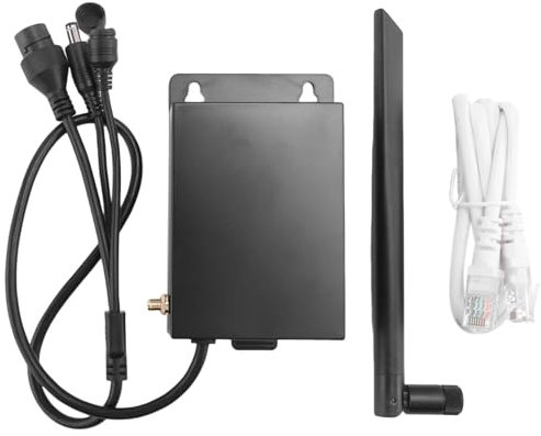 Huhudyy Router WiFi 4G LTE para exteriores, color negro, con ranura para tarjeta SIM, impermeable, inalámbrico, CPE RJ45, puerto de alimentación para cámara IP