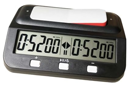 JunZheHub Orologio da Scacchi Professionale, Facile da Leggere, Ideale per Tornei di Scacchi, Nero