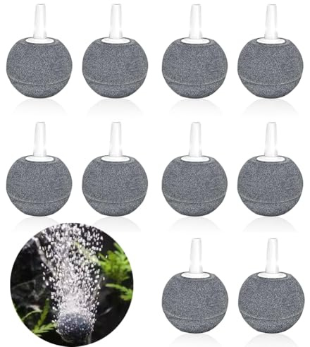 Senda 10 Stück Luftsteine für Aquarien, 2,5 cm Teichausströmer für Aquarien, Aquarien, Teiche